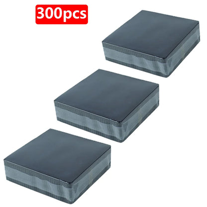 Three stacks of glasses cleaning clothes on a white background with '300pcs' in red text above.