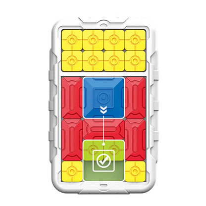 White variant of the magnetic super slide puzzle with white frame and multi-colored magnetic sliding panels.