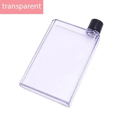 Clear plastic bottle with black cap on a white background