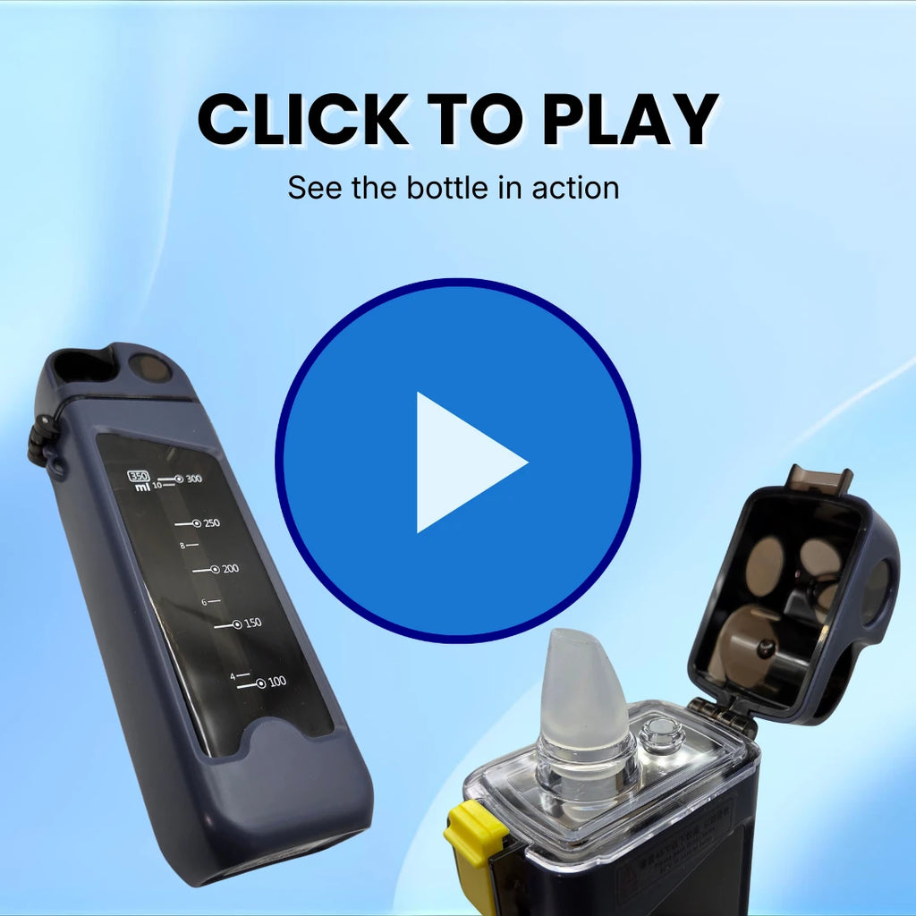 Video demonstrating the rectangular sports water bottle