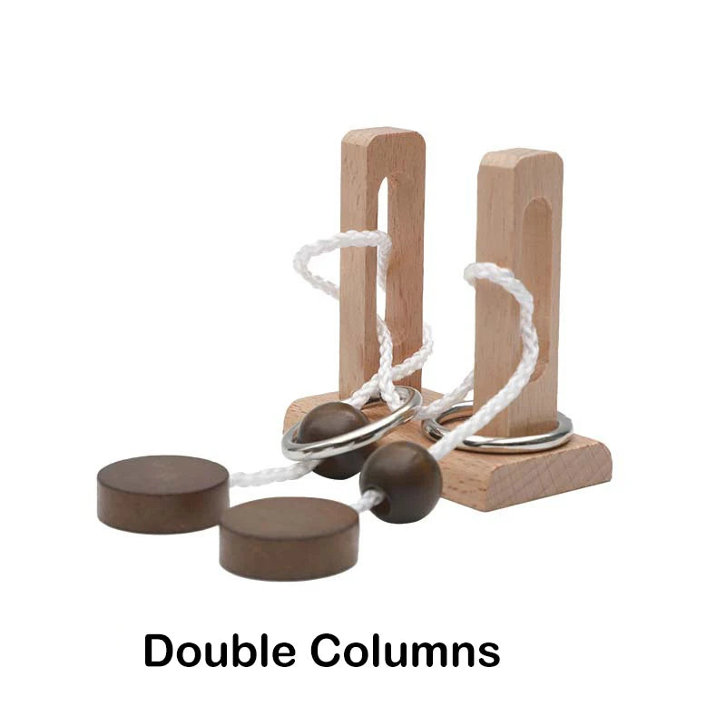 Double Column variant of the wooden untie rope puzzle.
