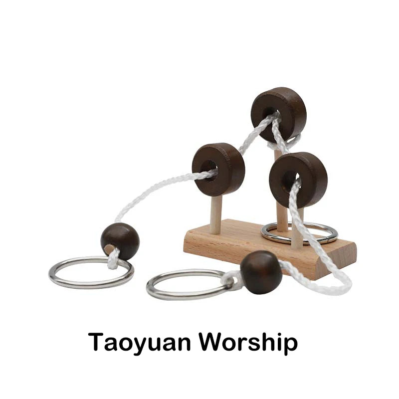 Taoyuan Worship variant of the wooden rope untie puzzle.